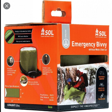 SOL Emergency Bivvy With Whistle & Tinder Cord