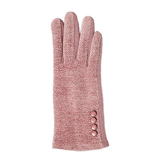 Chenille Gloves - Pink