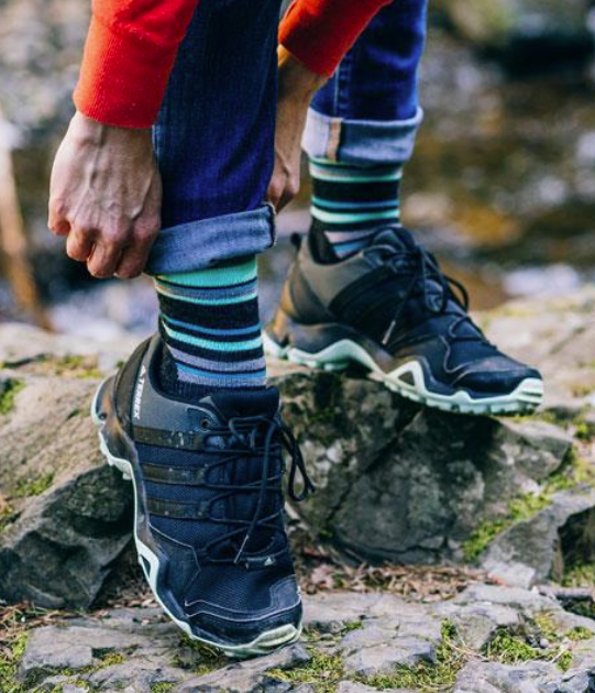 Fits Socks - Medium Hiker Striped Crew Sock