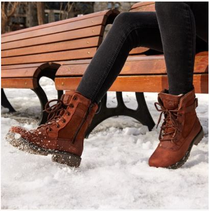 Womens brown shop leather winter boots