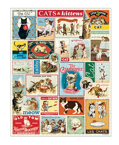 Cavallini Papers - Cats & Kittens 1000 Piece Vintage Puzzle