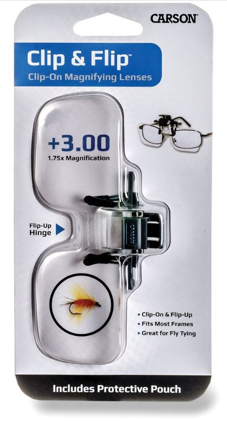 Carson - Clip and Flip 1.75x Power 3.00 Diopters Clip-On Flip-Up Magnifying Lens