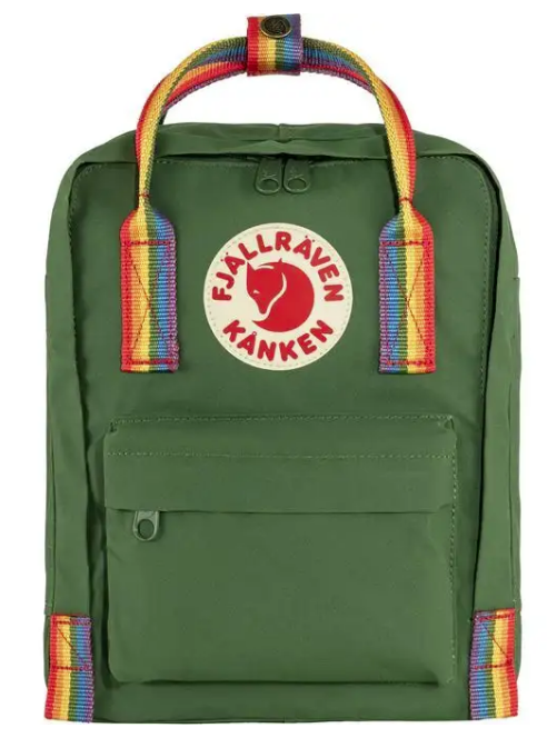 Fjallraven Kanken Rainbow Mini Spruce Green Rainbow Pattern