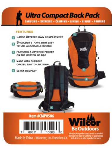 Wilcor - 2 in 1 Pack Ultra Compact Backpack