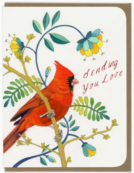 Amy Rose Moore Illustration - Love - Sending Love Cardinal Card