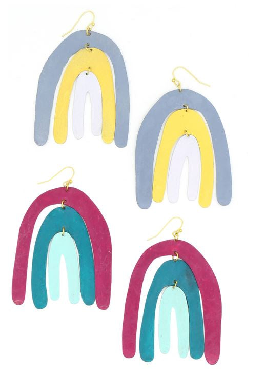Fair Anita - Painted Rainbow Statement Earrings