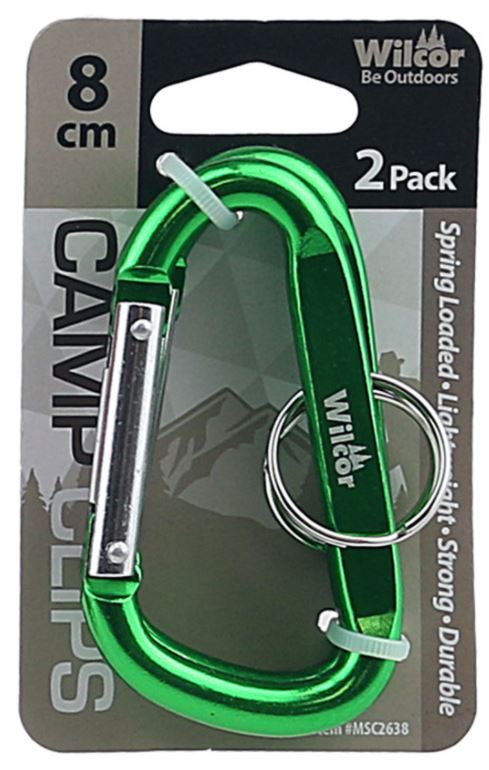 Wilcor - Carabiner 8 cm, 2 pack