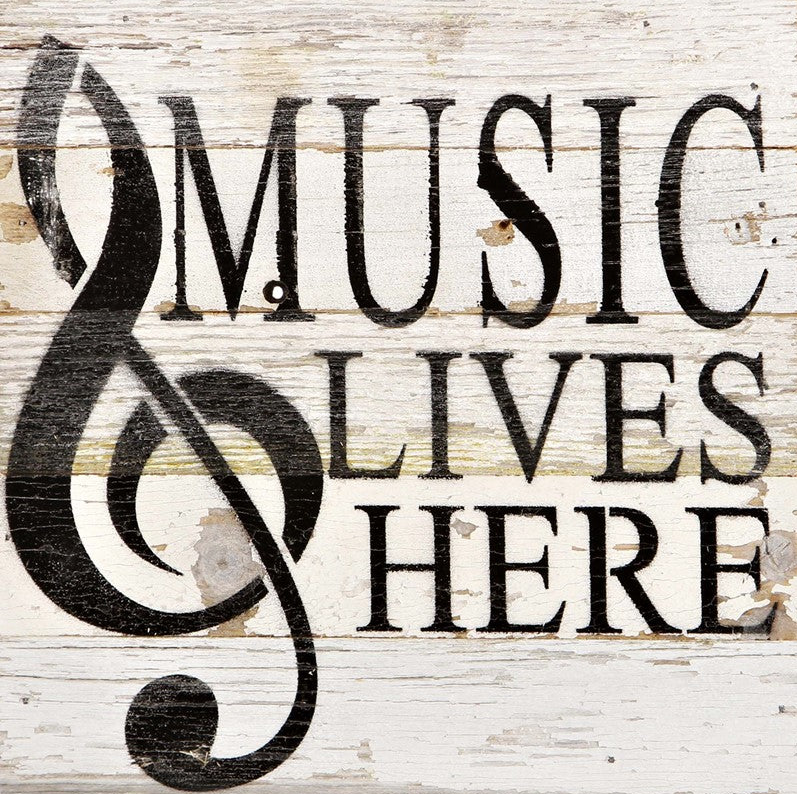 Second Nature by Hand: "Music lives here" Reclaimed Wood Sign