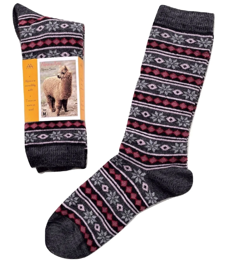 Alpaca Fair Isle Stripe Socks