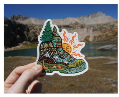 Sticker Art - Hiking Makes Me Happy Sticker