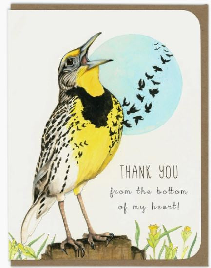 Amy Rose Moore Illustration - Thank You Meadowlark Bird Card