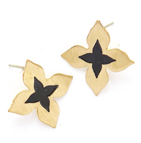 Fair Anita: Wildflower Stud Earrings - Brass