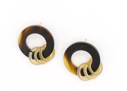 Fair Anita - Round Horn Stud Earrings