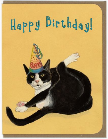 Amy Rose Moore Illustration - Birthday Cat Greeting Card