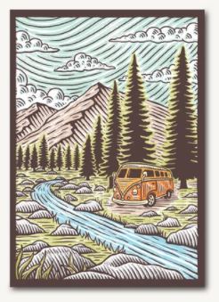 Great Outdoor Flexi Journal - Camper by River