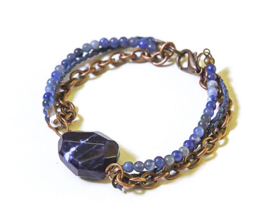 Fair Anita: Hues of Blue Sodalite Copper Bracelet