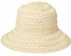 San Diego Hat Company - Women's Ribbon Sun Hat With Mixed Zig Zag Straw