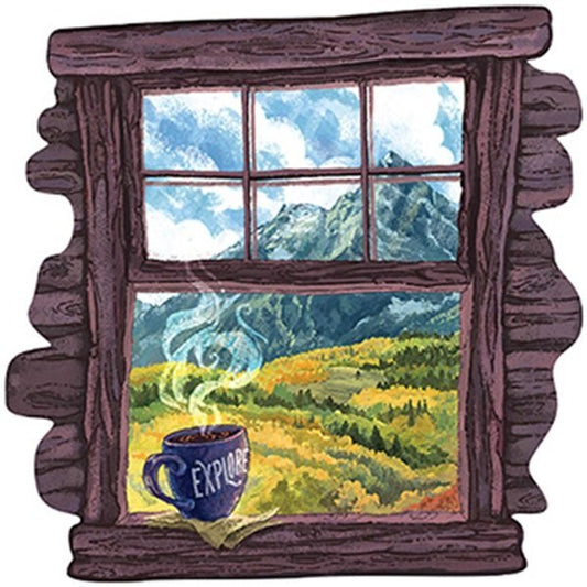 Sticker Art - Wilderness Through a Window Sticker