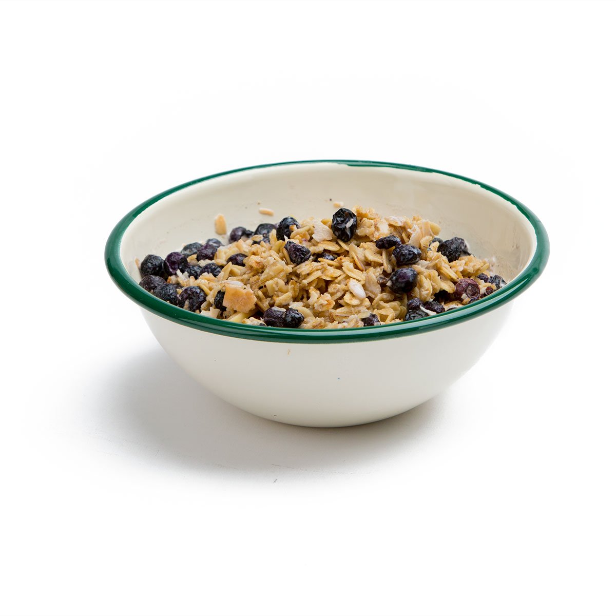 Granola with Blueberries, Almonds and Milk: One Person