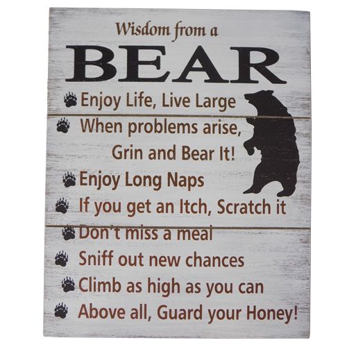 Bear Wisdom Sign (12"X9.5")
