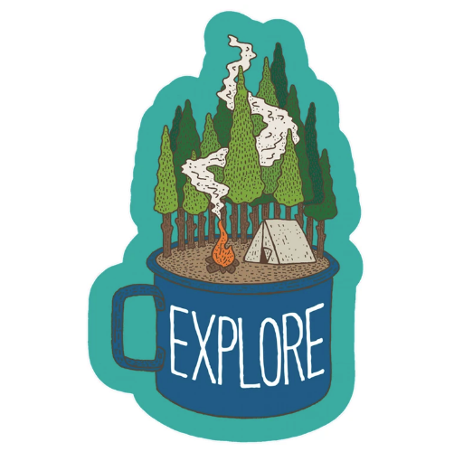 Sticker Art - Camp Cup Explore Sticker