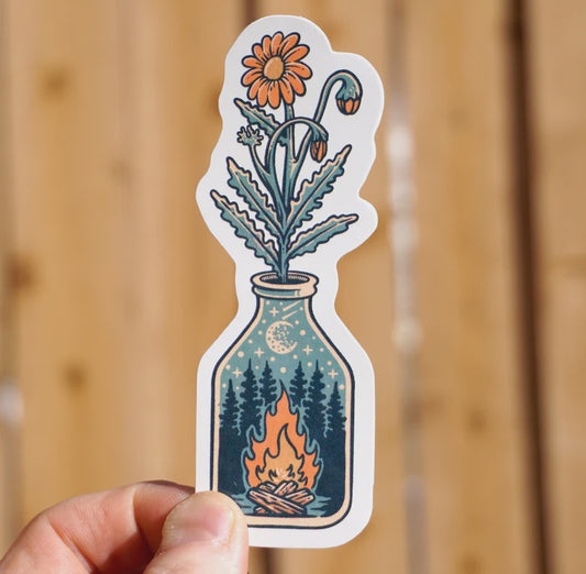 Sticker Art - Campfire & Flowers Sticker