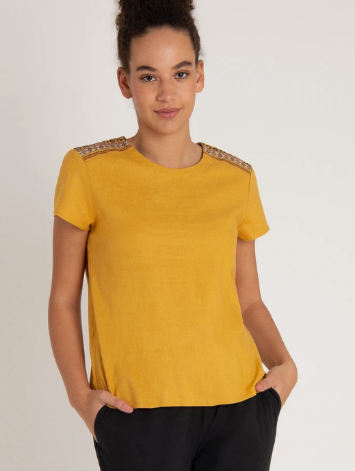 Sherpa - Kiran Embroiderered Hemp Top