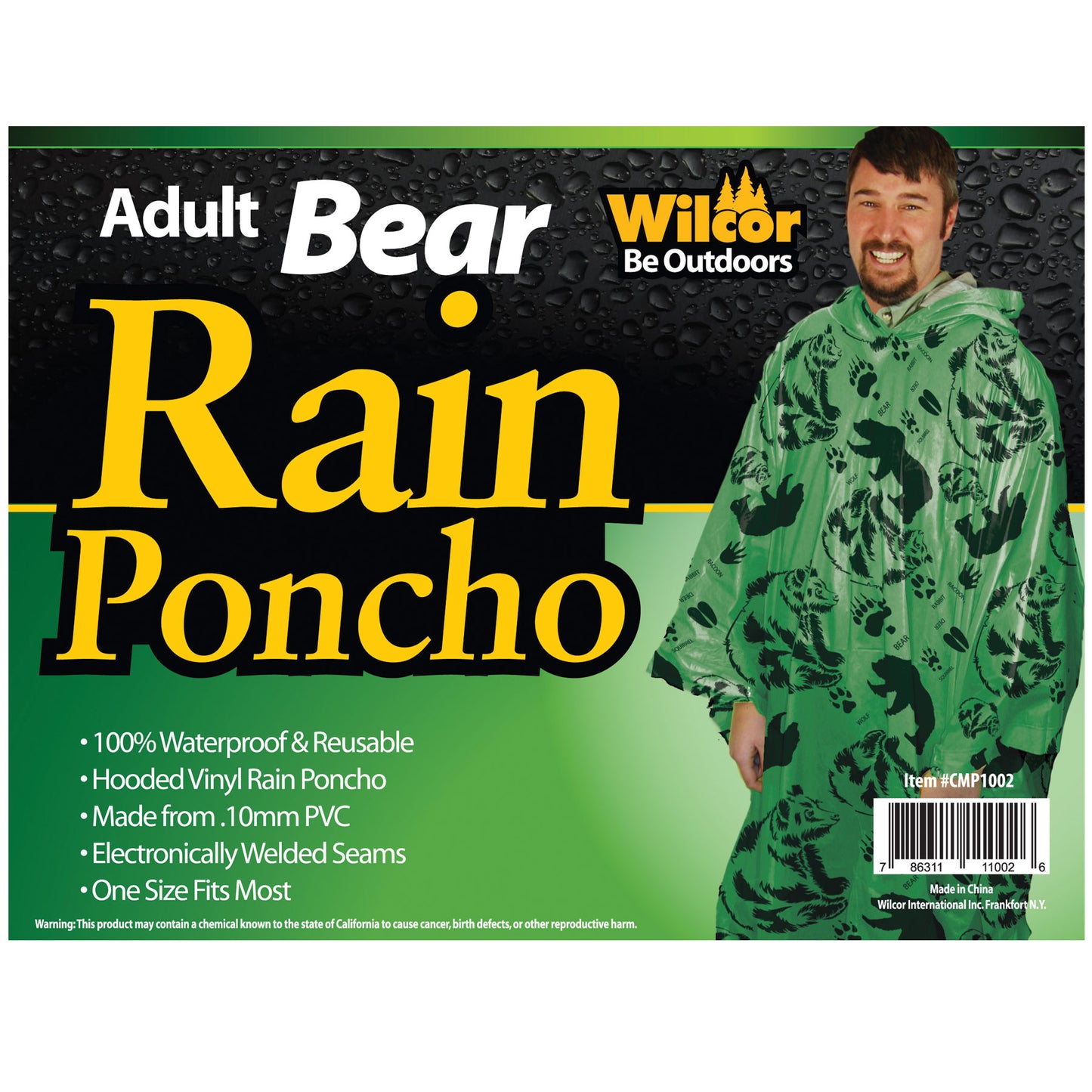 PONCHO ADULT BEAR DESIGN