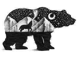 Sticker Art - Bear and Wolf