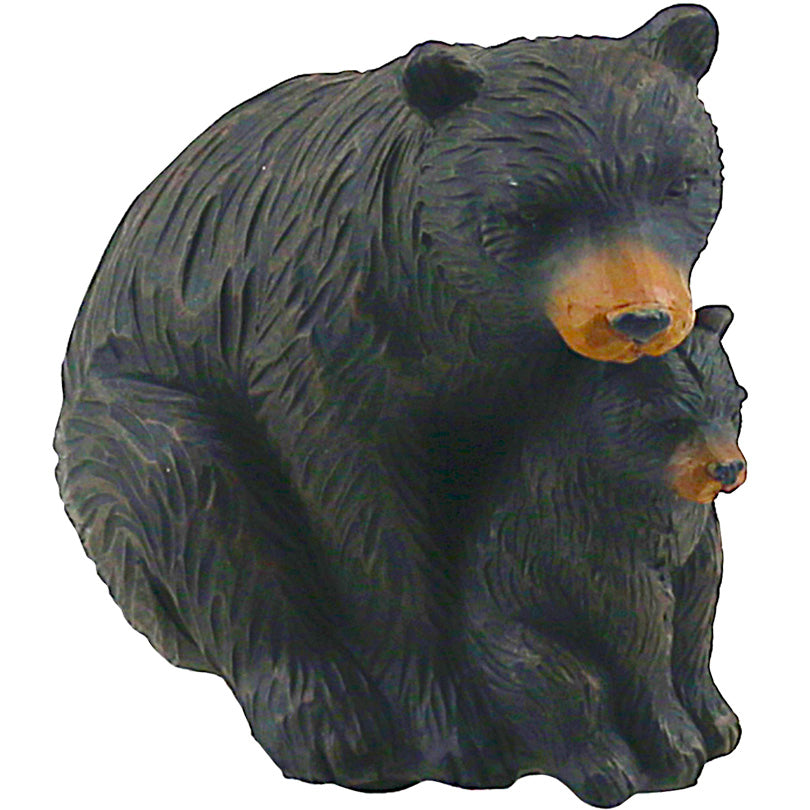 Black Bear Carved Look Mom and Cub 4"